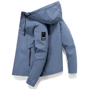 8230763 Men Hooded Jacket Windbreaker Fashion Male Bomber Jacket Coat Streetwear Overcoat Harajuku Mens Clothing Large Size