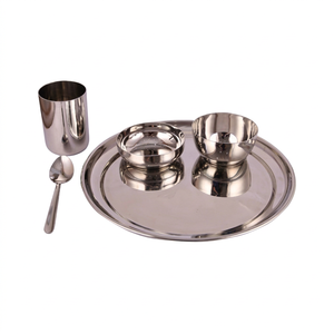 Ensemble de vaisselle en acier inoxydable écologique, best-seller en gros, pour les mariages, les fêtes, la maison, les hôtels et les restaurants - Product Image 1