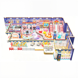 Aire de jeux intérieure à thème cirque vintage avec piscine à balles, toboggan et structure d'escalade pour centre de divertissement pour enfants - Product Image 1