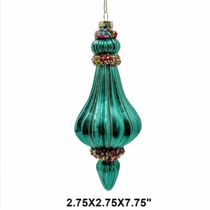 Adorno de Vidrio en Forma de Cebolla con Diseño de Espiral Azul Pavo Real de Inspiración Vintage, Artesanía de Vidrio Hecha a Mano para Decoración Festiva del Hogar, Venta al Por Mayor - Product Image 5