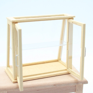 Mini Vitrine de Madeira Simulada para Acessórios de Casa de Bonecas, Pequena Mostruário de Madeira para Ornamentação DIY - Product Image 5