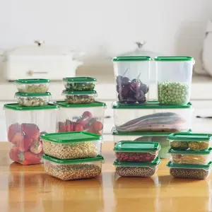 Nieuwe 17 Dozen/Set Koelkast Plastic Doos Set Voedselconserveringsdoos Grote Capaciteit Groente Versheid Conservering Opbergdoos
