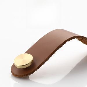 Poignées en <span class=keywords><strong>cuir</strong></span> minimalistes modernes pour porte d'armoire de tiroir <span class=keywords><strong>Bouton</strong></span> en laiton de porte d'armoire américaine pour cuisine chambre à coucher <span class=keywords><strong>commode</strong></span> - Product Image 5