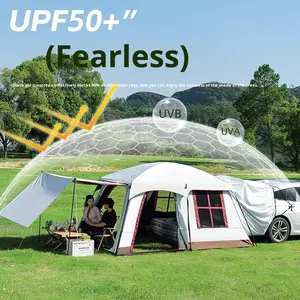 Tente tunnel de voiture tout-terrain pour 3-4 personnes, <span class=keywords><strong>camping</strong></span> extérieur quatre saisons, double couche Oxford, imperméable, deux chambres et un salon - Product Image 3