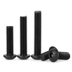 Gelisen 10.9 Grade Black Imperial <b>Round</b> <b>Head</b> Hex Socket Cap <b>Screws</b> US Standard Sizes 4# 6# 8# 1/8 5/32 3/16 1/4 - Product Image 1