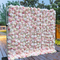 Panneau mural floral 3D DIY multicolore avec base en tissu, toile de fond florale pour décoration de mariage