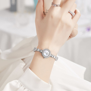 นาฬิกาข้อมือควอตซ์สแตนเลสสตีลสำหรับผู้หญิง MIGE ประดับเพชร หน้าปัดทรงกลม ดีไซน์หรูหราทันสมัย - Product Image 5