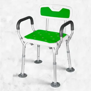 Sedia per doccia per anziani con schienale regolabile in altezza, sedia per doccia leggera antiscivolo