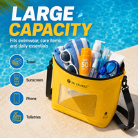 Tas Selempang Fashion Tahan Air IPX7 dengan Ritsleting Kedap Udara, Jendela Layar Sentuh untuk Ponsel, Tas Kering 20-36L untuk Pantai, Kolam Renang, dan Perjalanan