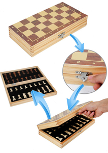 Juego de <span class=keywords><strong>Ajedrez</strong></span> de viaje portátil ecológico de madera hecho a mano de primera calidad, tablero plegable magnético, 2 ranuras de almacenamiento Extra Queens para niños - Product Image 6