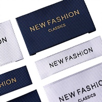 Étiquettes textiles personnalisées en tissu sergé pour vêtements, avec logo privé, pliées en bout, à coudre, en coton/polyester