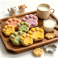 Friandises pour chats/chiens sans céréales, riches en protéines, saveur mixte poulet lyophilisé, viande brute, os, myrtille, fruit du dragon et jaune d'œuf