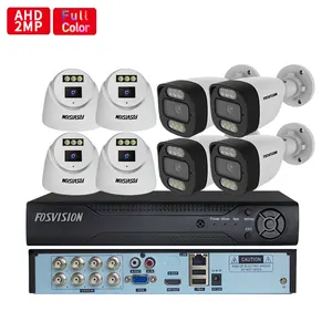 Fosvision Full Color Night Vision HD 2MP 8ch AHD dvr kit 8 channel surveillance security camera system p2p cctv set CCTV camera