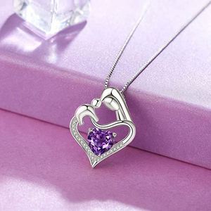 Collar Gargantilla de Plata con Corazón de Circonita, Joyería Impermeable Madre e Hijo, Venta al por Mayor de Fábrica, Bajo MOQ, Chapado en Rodio/Oro Personalizado para Fiestas - Product Image 6