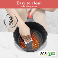 Ensemble de casseroles antiadhésives de 1,5 Qt et 1,8 Qt avec couvercle en silicone, marmite à soupe en granit, poignée amovible, ustensiles de cuisine, ensemble de casseroles