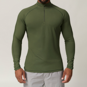 Herren Schnelltrocknende Aktiv-Sportshirts Viertelreißverschluss Langarm-Laufpullover Outdoor-Sweatshirt - Product Image 2