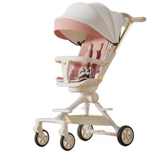 Kereta bayi penjualan langsung pabrikan, tiga dalam satu, dapat duduk atau berbaring, satu tombol lipat, portabel, beragam gaya, dengan pedal