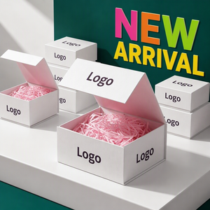 Caja de Regalo Rectangular Blanca con Logotipo, Tapas con Papel Triturado, 9.7x7.2 Pulgadas, Cajas con Cierre Magnético para Bodas y Graduaciones - Product Image 2