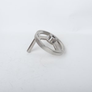 高品质定制精密铸造零件圆形不锈钢车床手轮带手柄 - Product Image 3