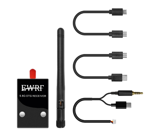 5.8Ghz EWRF 708R 48CH Single Control Mini FPV Receiver OTG Video Transmission Downlink Audio
