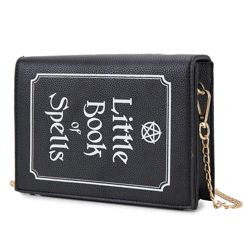 Fashion Magic Book Clutch Bag for Women Black Pu Shoulder Chain Bag Small Purses and Handbags Crossbody Bag