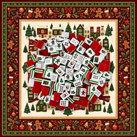 Mahjong américain de Noël, 160 pièces, tuiles en acrylique de 32 mm avec dos rouge, tapis rouge, cadeau pour 4 joueurs