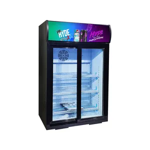 Equipamento de refrigeração para supermercado Meisda SC105L 105L, equipamento de exibição de bebidas e alimentos com 2 portas deslizantes de vidro