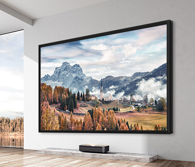 Hot Sale Acoustically Transparent Fabric 16:9 120" Velvet Wrapped Aluminum Frame Wall Ceiling Fixed Projector Screen