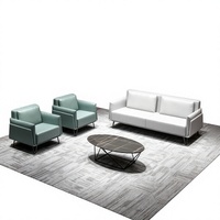 Ensemble de canapés de bureau Chesterfield en cuir véritable de luxe moderne avec structure métallique et éponge haute densité pour une utilisation à la maison et en extérieur
