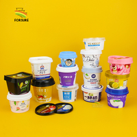 135g Logo personnalisé en plastique IML Gelato tasse ronde 200ml jetable PP yaourt emballage conteneur alimentaire pouding avoine tasse