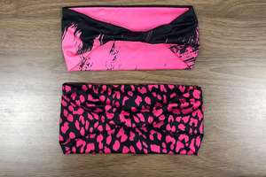 ربطة رأس رياضية بشريط وردي نقي مخصص لسرطان الثدي للنساء رباط رأس مطاطي رياضي لركوب الدراجات رباط شعر لممارسة اللياقة البدنية - Product Image 6