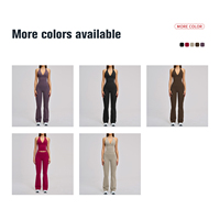 Ensemble de fitness sans manches à col en V pour femmes, pantalon de yoga taille haute coupe ajustée, vêtements de sport et d'entraînement