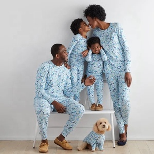 Home Wear Casual Sleepwear manica lunga Pet Dad Mom And Kids Baby Family pigiama Set - Product Image 1