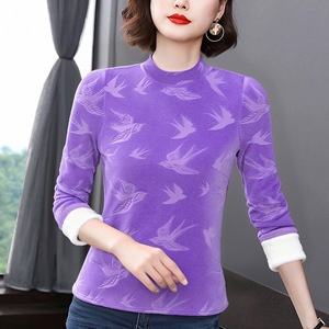 Women's Thermal T-Shirt Fleece Lined Full Sleeve Warm Autumn Winter <b>Layering</b> <b>Top</b> Soft Knitwear - Product Image 2