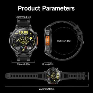 Reloj Inteligente de Lujo MK100 con GPS, Linterna, Pantalla TFT, Batería de Gran Capacidad, Detección de Salud, Asistente de Voz, Esferas Personalizables - Product Image 5