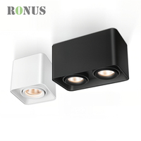 Spot LED COB double tête 7W*2 orientable 14W, réglable, pour montage en surface au plafond