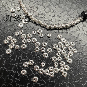Cuentas sueltas redondas irregulares de plata de ley S925 Qunlvsheng para hacer collares, pulseras, espaciadores de cristal y accesorios de joyería. - Product Image 4