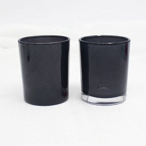 FENGJUN Black White Red Mini Small Size Empty Cylinder Shape Custom High Quality Glass Jar <strong>Candle</strong> Manufacturers Europe - Product Image 2