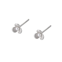 Personalisierte Nischen-Pflanzen-Blumen-Ohrringe Mattierte Blumen-Zirkon S925 Sterling Silber Ohrstecker YB-XY-1115