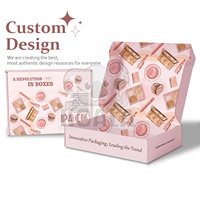 Boîte d'emballage de maquillage en papier ondulé couleur pêche de conception gratuite pour BB crèmes rouge à lèvres liquide faux cils brosses à ongles