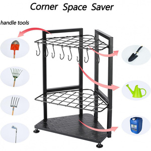 Gardening tool organizer, <b>corner</b> patio tool rack, garage storage and organization tool rack with independent metal <b>bracket</b>. - Product Image 3