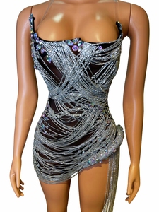 ชุดกิโมโน AD1513สำหรับแม่ของเจ้าสาวประดับพลอยเทียมแบบหนาชุดเดรสสำหรับไปคลับตอนเย็นมีสายโปร่งใส - Product Image 3