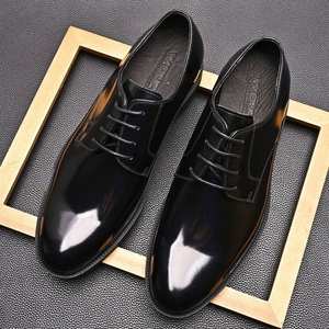 Chaussures pour hommes en cuir véritable, faites à la main, de haute qualité, sur mesure, pour mariage et occasions formelles, augmentant la taille - Product Image 1