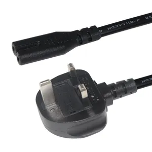 AC Electric Plug 3Pin Iec C7 Extension Ac 3 Pin Cable For Computer Uk Laptop Power Cord