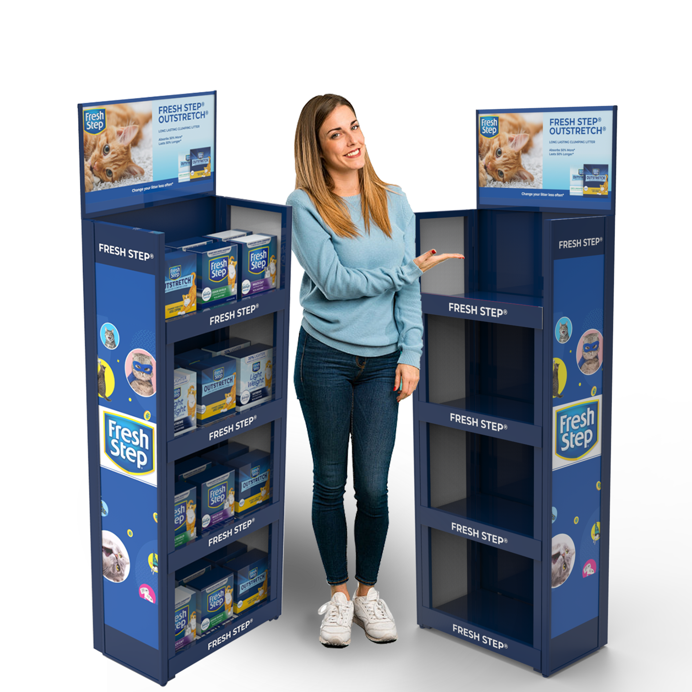Apache Metal Foldable Cat Litter Four Layer Display Rack for Supermarkets and Pet Stores