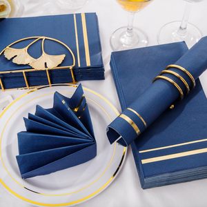 Serviettes de table jetables YunDing en papier avec logo personnalisé, motif doré, en pâte de bois vierge, résistantes à l'eau, qualité supérieure, pour mariage et <span class=keywords><strong>Horeca</strong></span> - Product Image 5