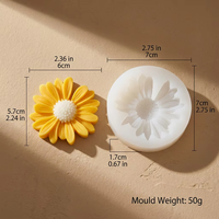 Kit de moules en cire florale DIY, moules en silicone réutilisables créatifs, fabrication de bougies artisanales, outils d'artisanat en forme de fleurs romantiques