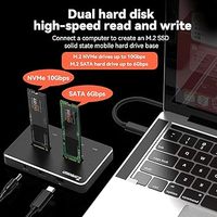 USB C M.2 NVME SATA SSD Carcasa Adaptador USB 3,1 Gen 2 10Gbps Alta velocidad M.2 USB C Transferencia DE DATOS Caja de disco duro externo