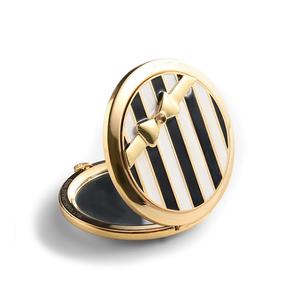 Round Cute Mini Decorative Soft Enamel Solid Bowknot Gold Metal <b>Compact</b> Makeup <b>Mirrors</b> - Product Image 3