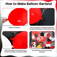 Kit d'arche de ballons de course en latex gris, bleu, noir, rouge, blanc, avec motif roue de course et ballons en aluminium, pour décoration de fête d'anniversaire 'Two Fast'